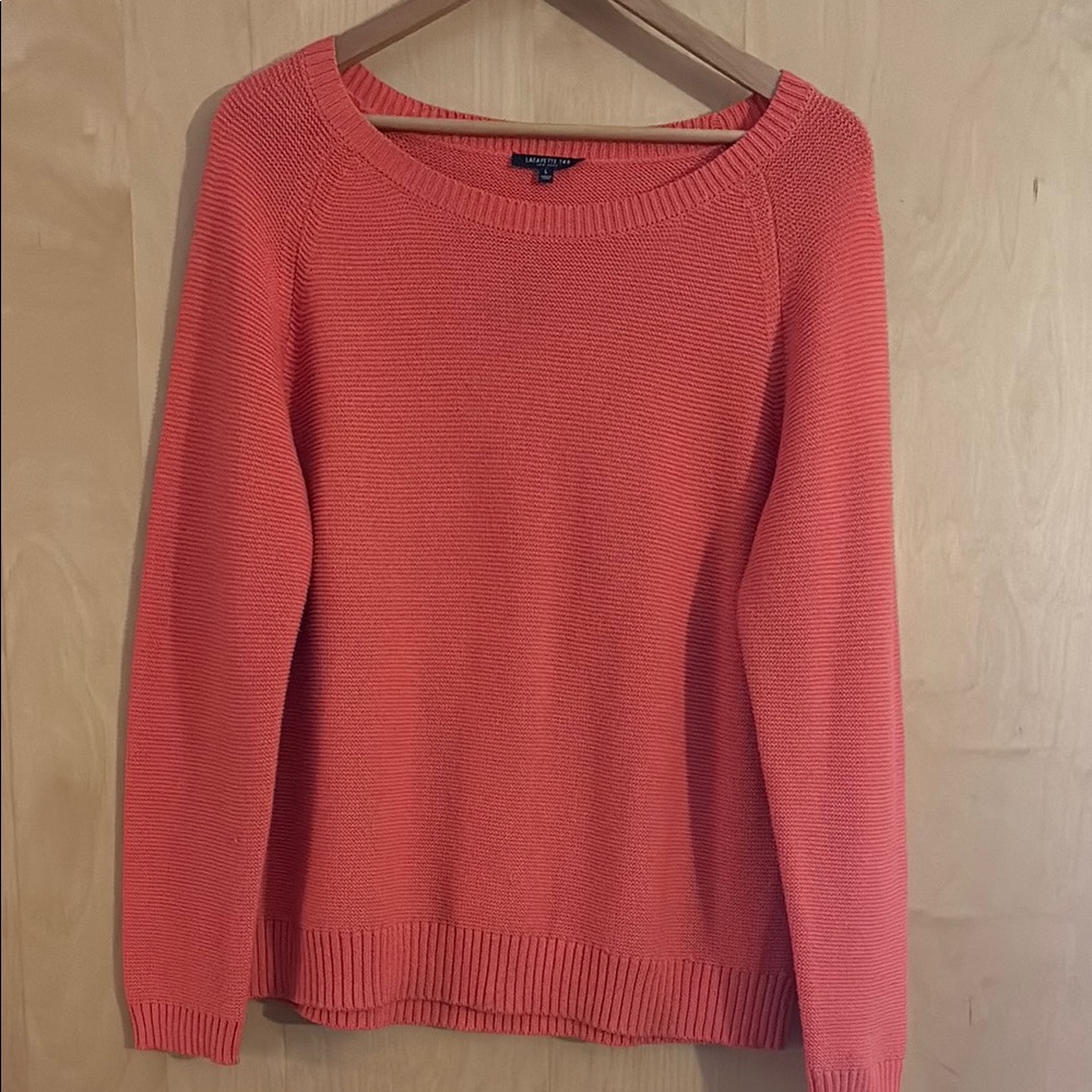 Lafayette 148 New York Orange Crew Neck Sweater